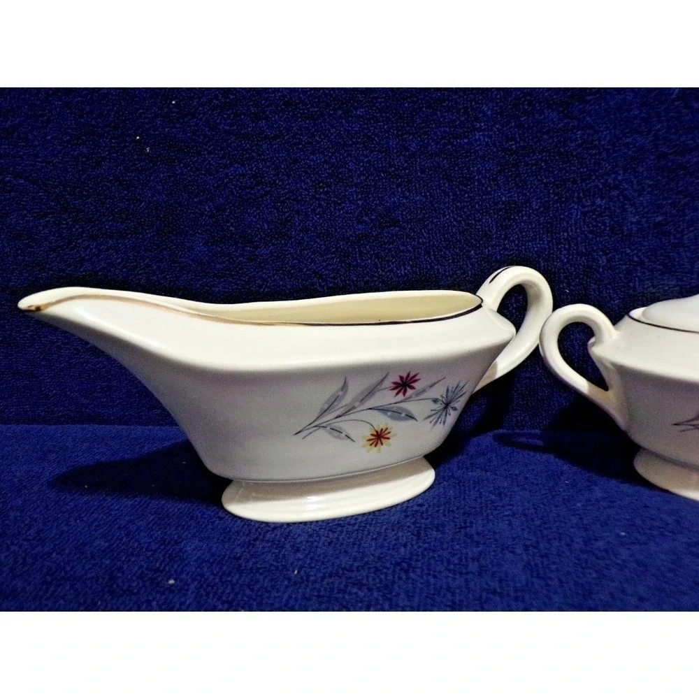 Vintage Glamour by American Limogies USA Starflower MCM 3 Piece Serving Set